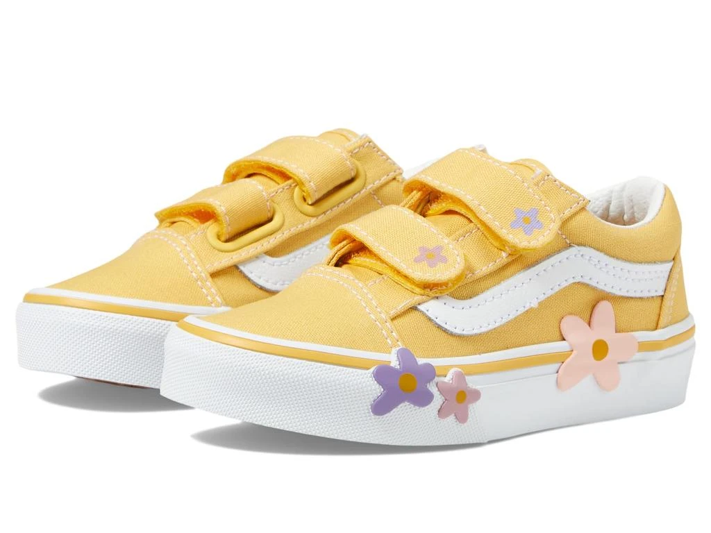 商品Vans|Vans Kids Old Skool V Hook & Loop Flower Sneaker (Little Kid),价格¥412,第1张图片