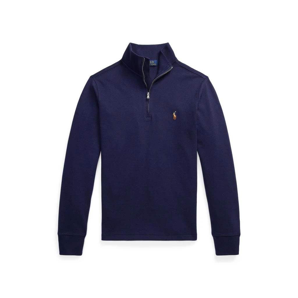 商品Ralph Lauren|Cotton Interlock Quarter-Zip Pullover (Big Kids),价格¥457,第1张图片