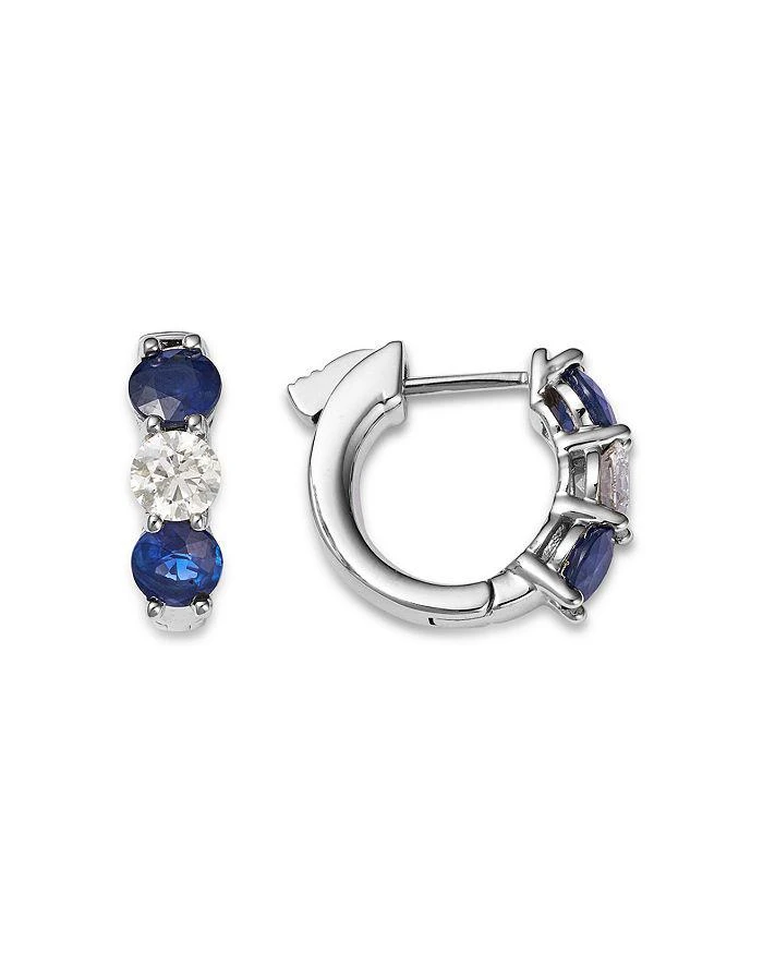 商品Bloomingdale's Fine Collection|14K White Gold Sapphire & Diamond Hoop Earrings,价格¥17395,第3张图片详细描述