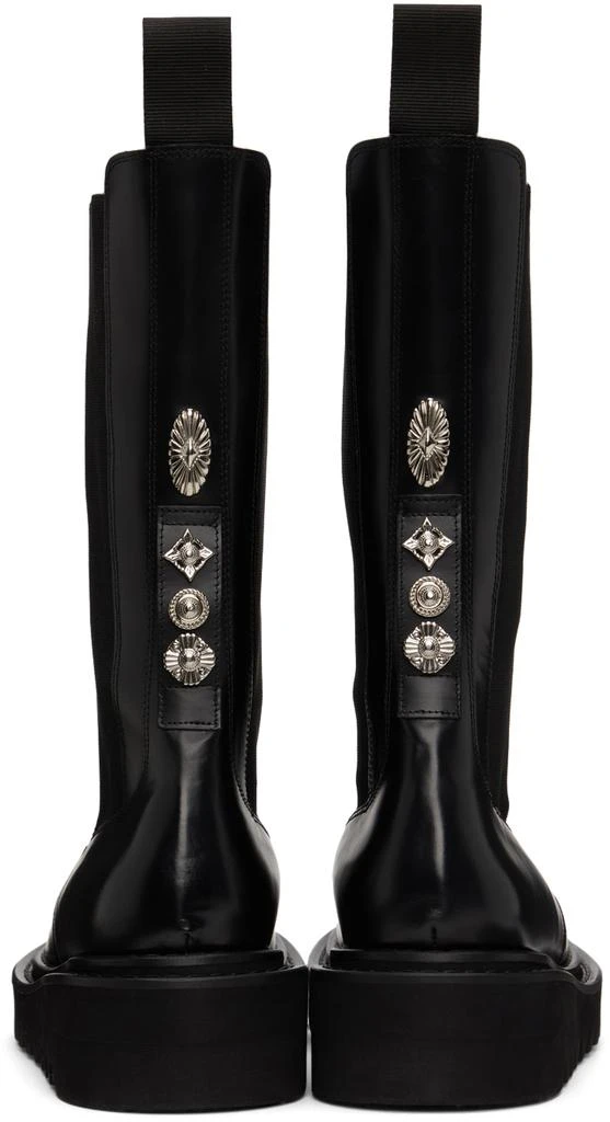 商品Toga Pulla|Black Leather Mid-Calf Chelsea Boots,价格¥1743,第4张图片详细描述