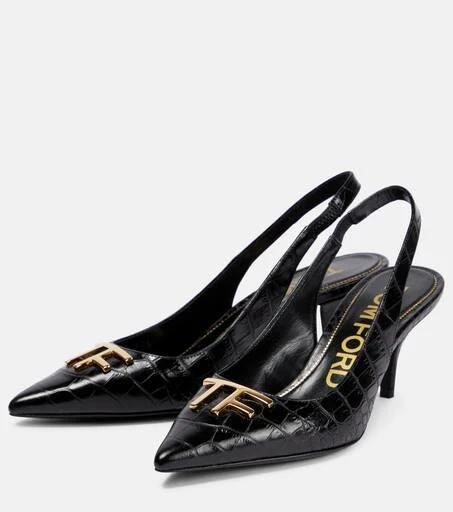 商品Tom Ford|Croc-effect leather slingback pumps,价格¥6327,第5张图片详细描述