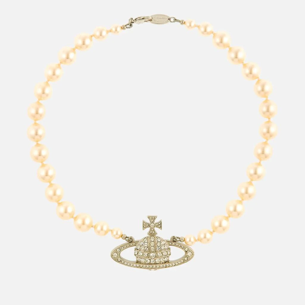 商品Vivienne Westwood|Vivienne Westwood Bas Relief Silver-Tone, Faux Pearl and Crystal Choker,价格¥1961,第1张图片