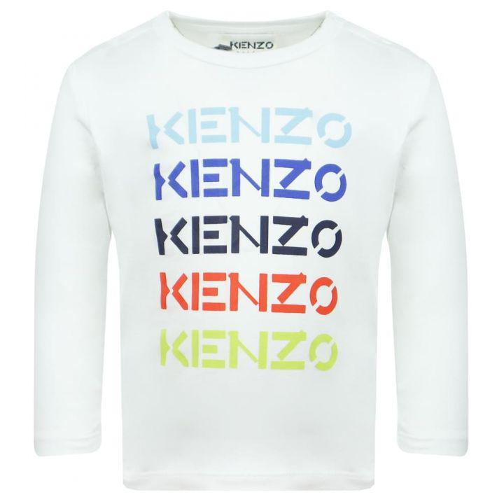 商品Kenzo|White Multicoloured Logo Baby T Shirt,价格¥448-¥491,第1张图片