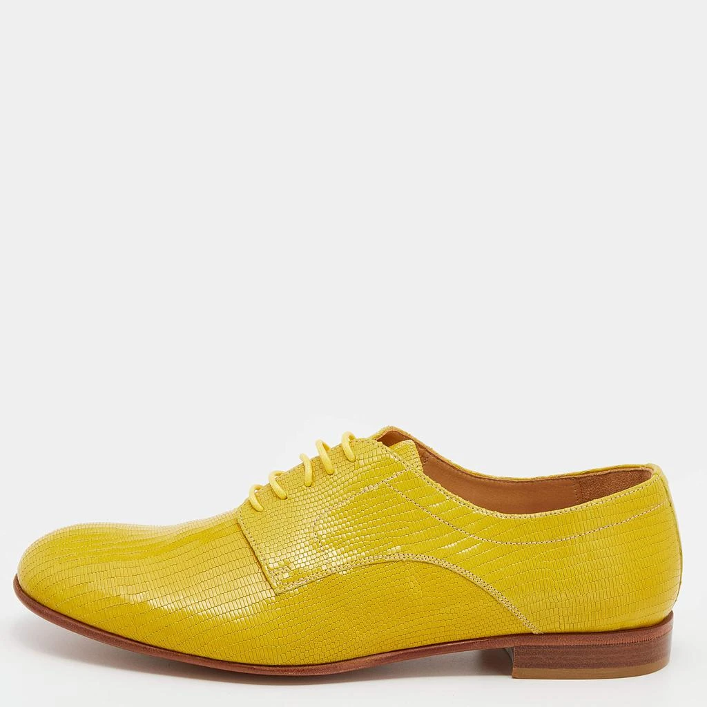 商品[二手商品] MAISON MARGIELA|Maison Martin Margiela Yellow Lizard Embossed Leather Lace Up Derby Size 39,价格¥821,第1张图片