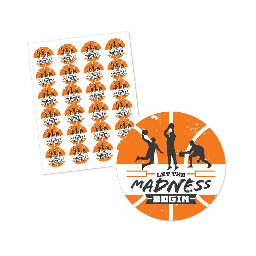 商品Big Dot of Happiness|Basketball - Let the Madness Begin - College Basketball Party Circle Sticker Labels - 24 Count,价格¥74,第4张图片详细描述