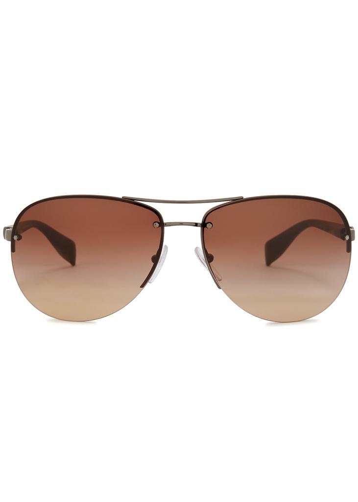 Brown aviator-style sunglasses商品第2张图片规格展示