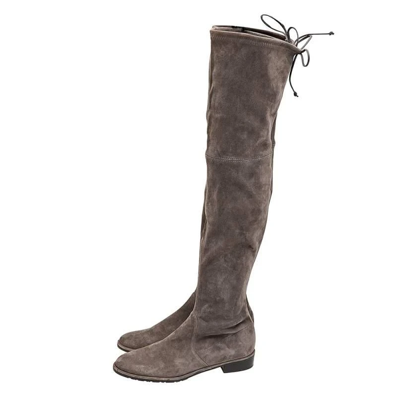 商品[二手商品] Stuart Weitzman|Stuart Weitzman Grey Suede Lowland Over The Knee Boots Size 38.5,价格¥1243,第4张图片详细描述