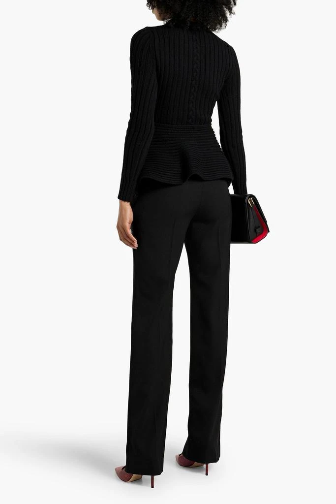 商品Alexander McQueen|Cable-knit wool and cashmere-blend peplum sweater,价格¥3245,第3张图片详细描述