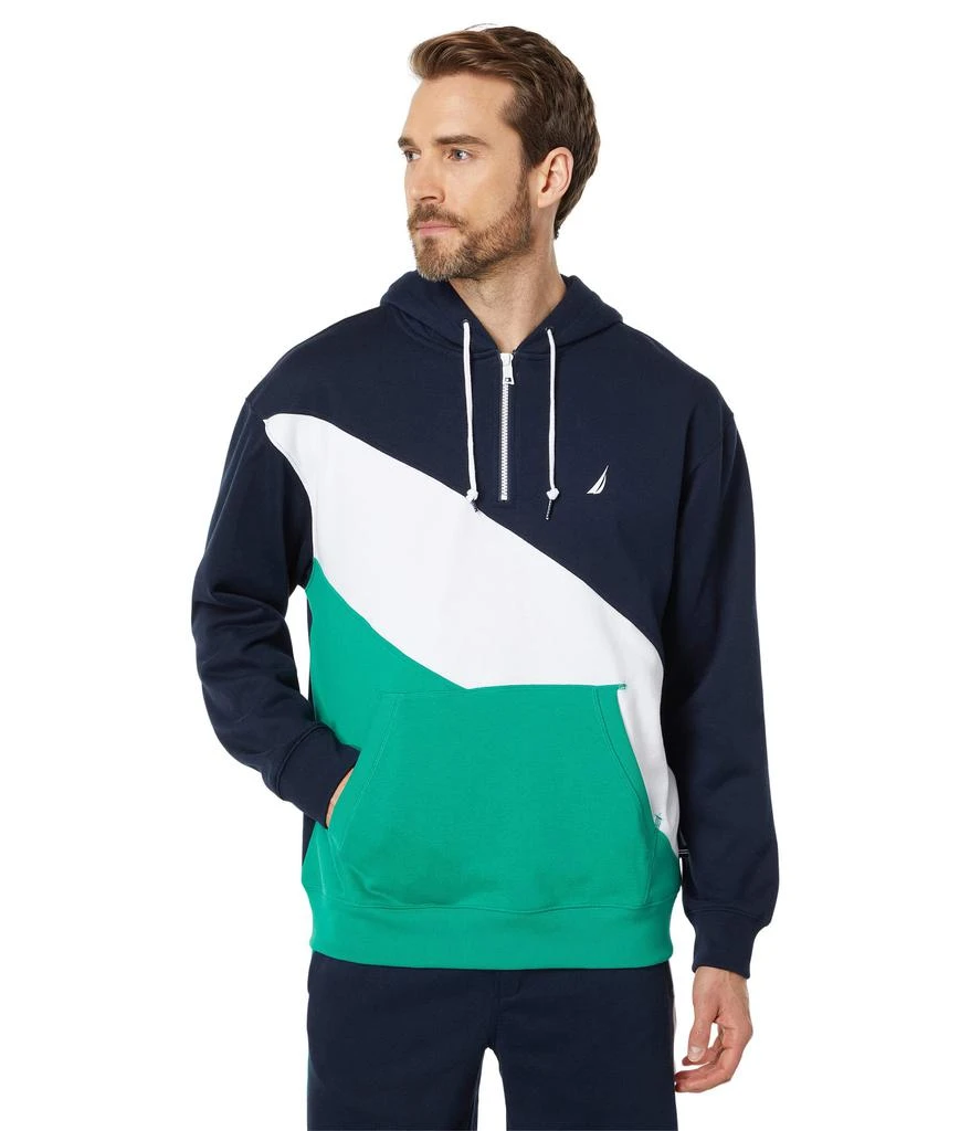 商品Nautica|Color-Block 1/4 Zip Hoodie,价格¥273,第1张图片