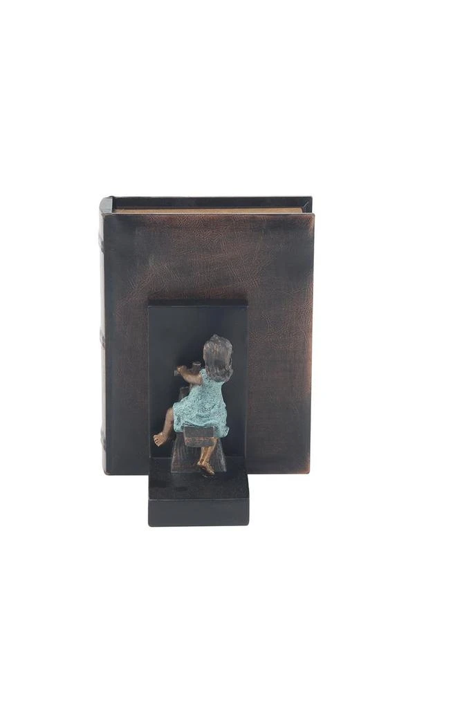 商品WILLOW ROW|Brown Polystone People Bookends with Swing Set - Set of 2,价格¥453,第5张图片详细描述