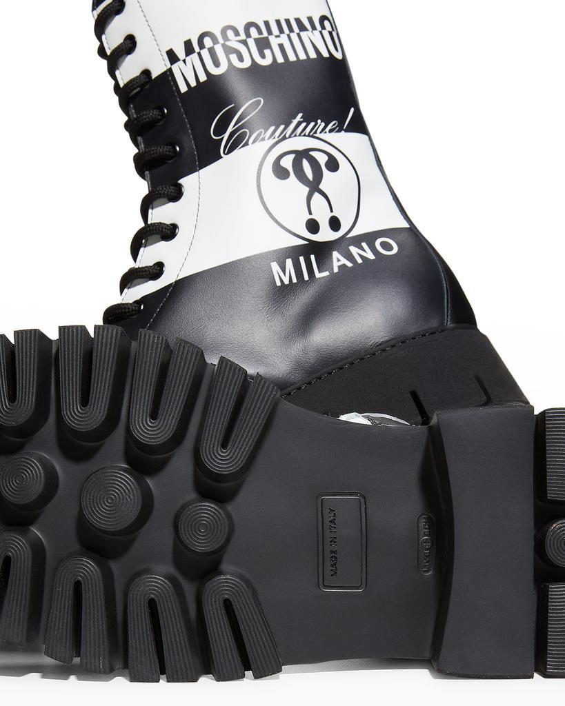 商品Moschino|Men's Bicolor Stripe Logo Combat Boots,价格¥6145,第6张图片详细描述