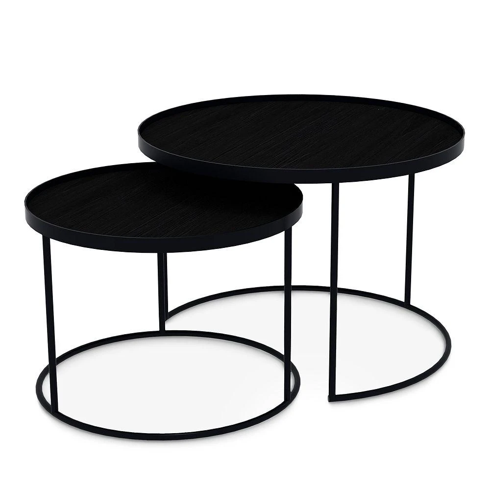 商品Ethnicraft|Notre Monde Round Tray Tables, Set of 2,价格¥3760,第1张图片