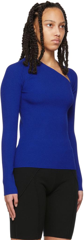 Blue Raglan Long Sleeve T-Shirt商品第2张图片规格展示