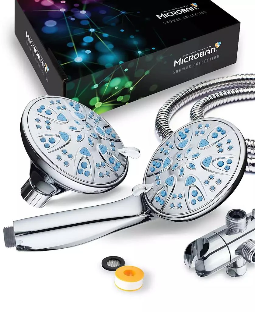 商品Aquadance|Antimicrobial 30-setting Shower Combo, Aqua Blue Jets,价格¥344,第4张图片详细描述