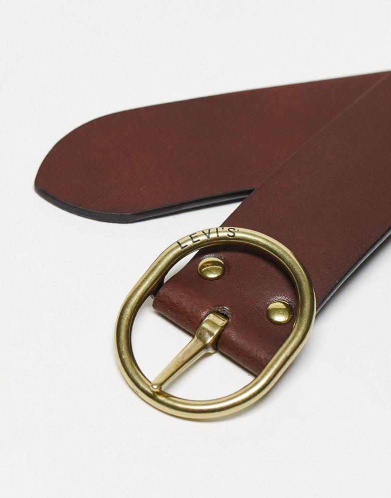 商品Levi's|Levi's Arletha reversible leather belt in black and brown,价格¥339,第4张图片详细描述