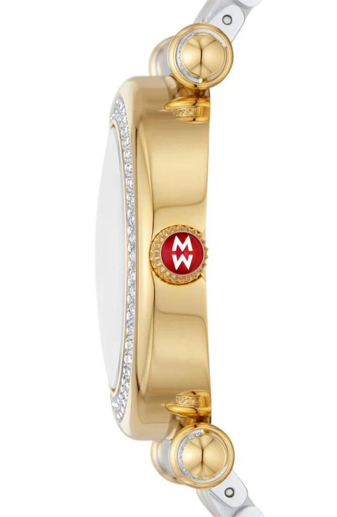 商品Michele|Caber Mid Two-Tone Diamond Bracelet Watch, 35mm - 0.59ct.,价格¥12159,第2张图片详细描述
