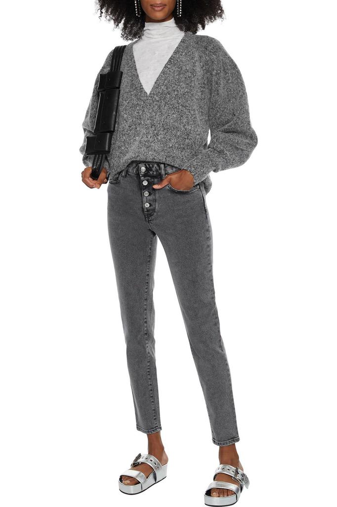 Gaety faded  high-rise slim-leg jeans商品第2张图片规格展示
