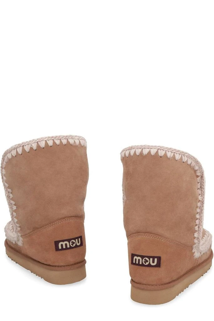 商品Mou|Mou Crochet Stitch-Trim Round-Toe Boots,价格¥1488,第3张图片详细描述