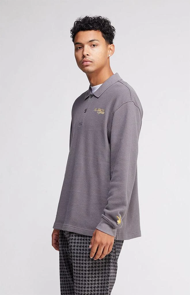 商品Playboy|By PacSun Open Long Sleeve Polo Shirt,价格¥312,第3张图片详细描述