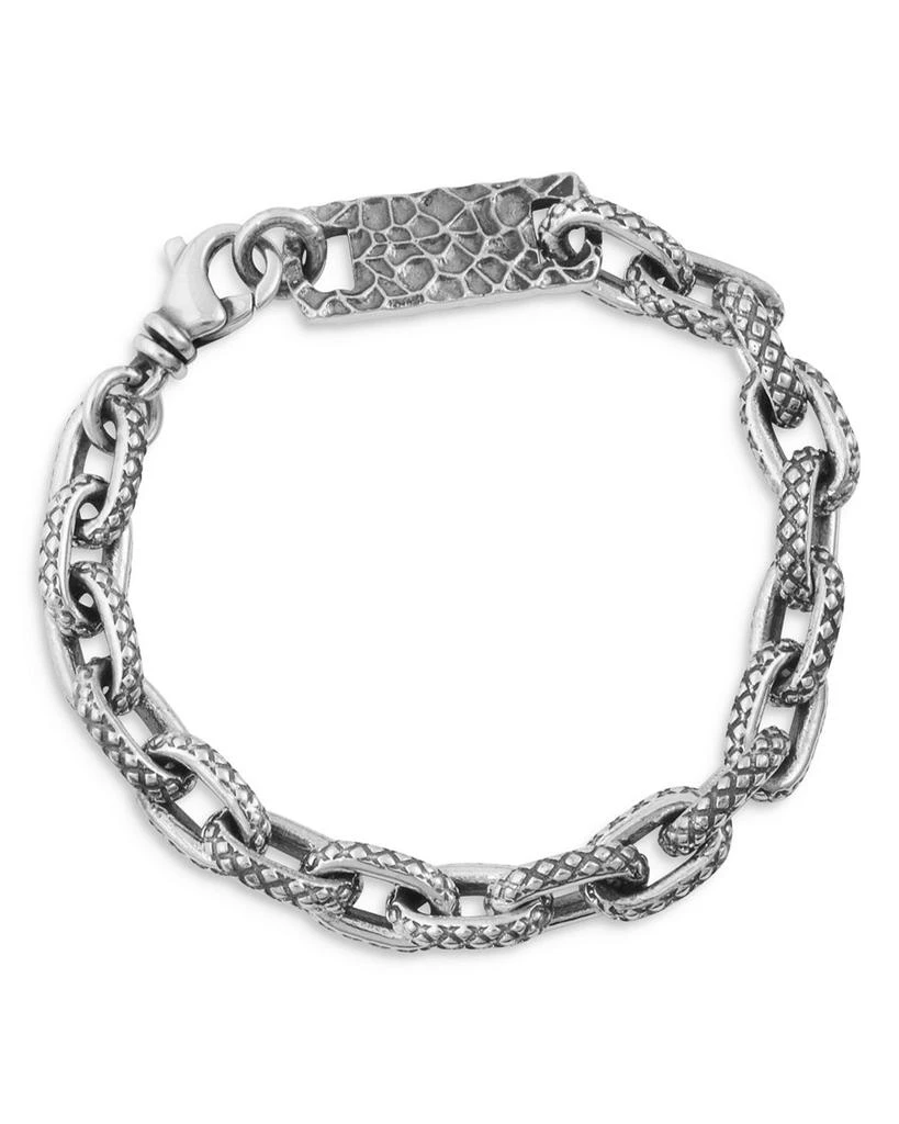 商品King Baby|Sterling Silver Crosshatch Oval Link Bracelet,价格¥3593,第1张图片