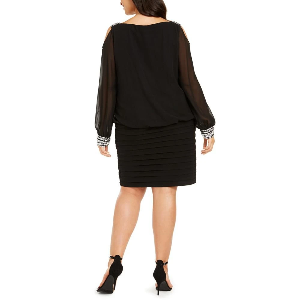 商品Betsy & Adam|Plus Size Cold-Shoulder Embellished Blouson Dress,价格¥1489,第2张图片详细描述