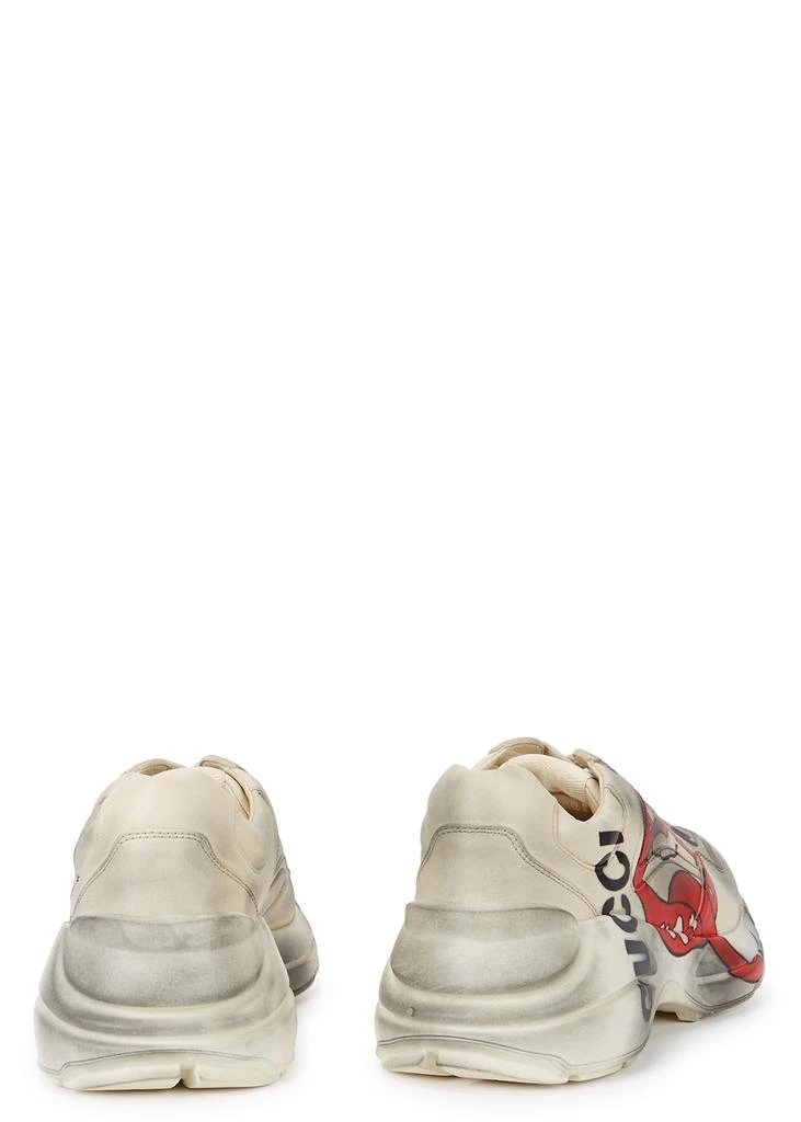 商品Gucci|Rython ecru distressed leather sneakers,价格¥7402,第3张图片详细描述