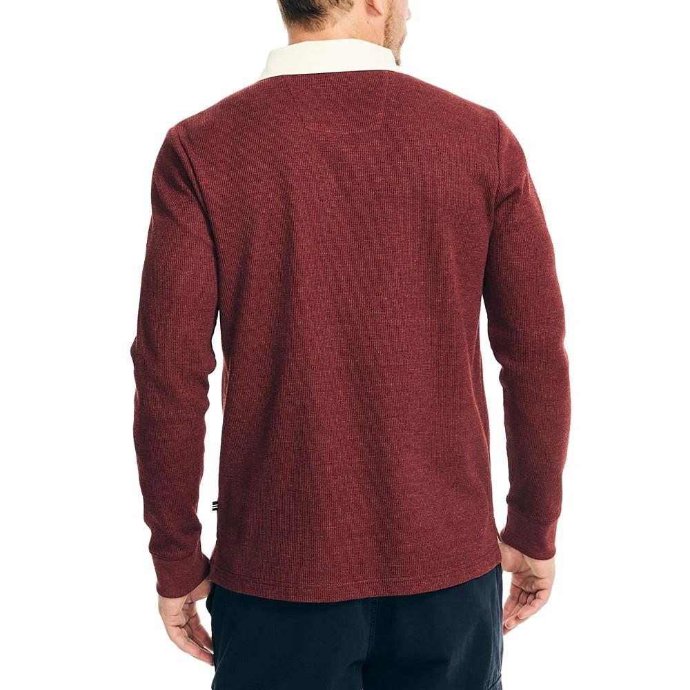 商品Nautica|Men's Slim-Fit Colorblocked Long-Sleeve Waffle Polo Shirt,价格¥502,第2张图片详细描述