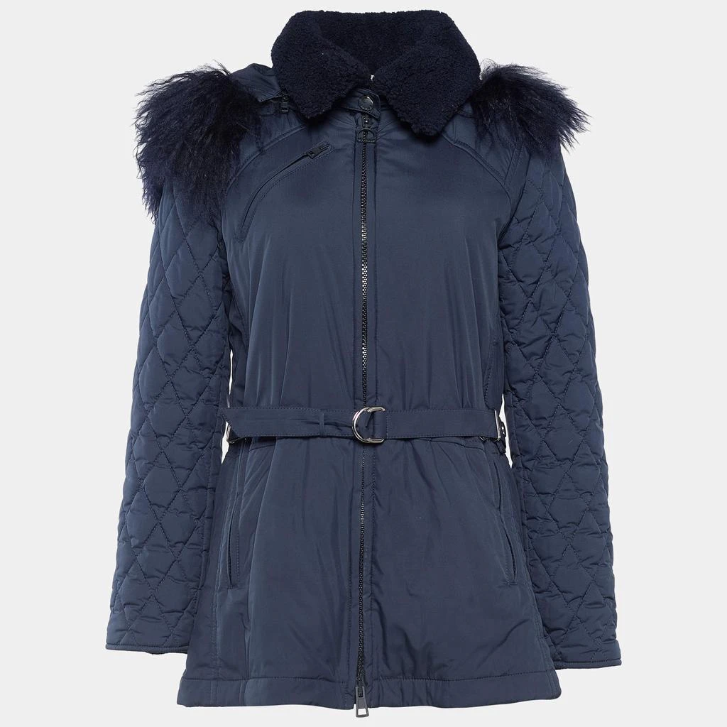 商品[二手商品] Chloé|Chloe Dark Navy Synthetic Detachable Fur Hoodie Puffer Coat M,价格¥1270,第1张图片