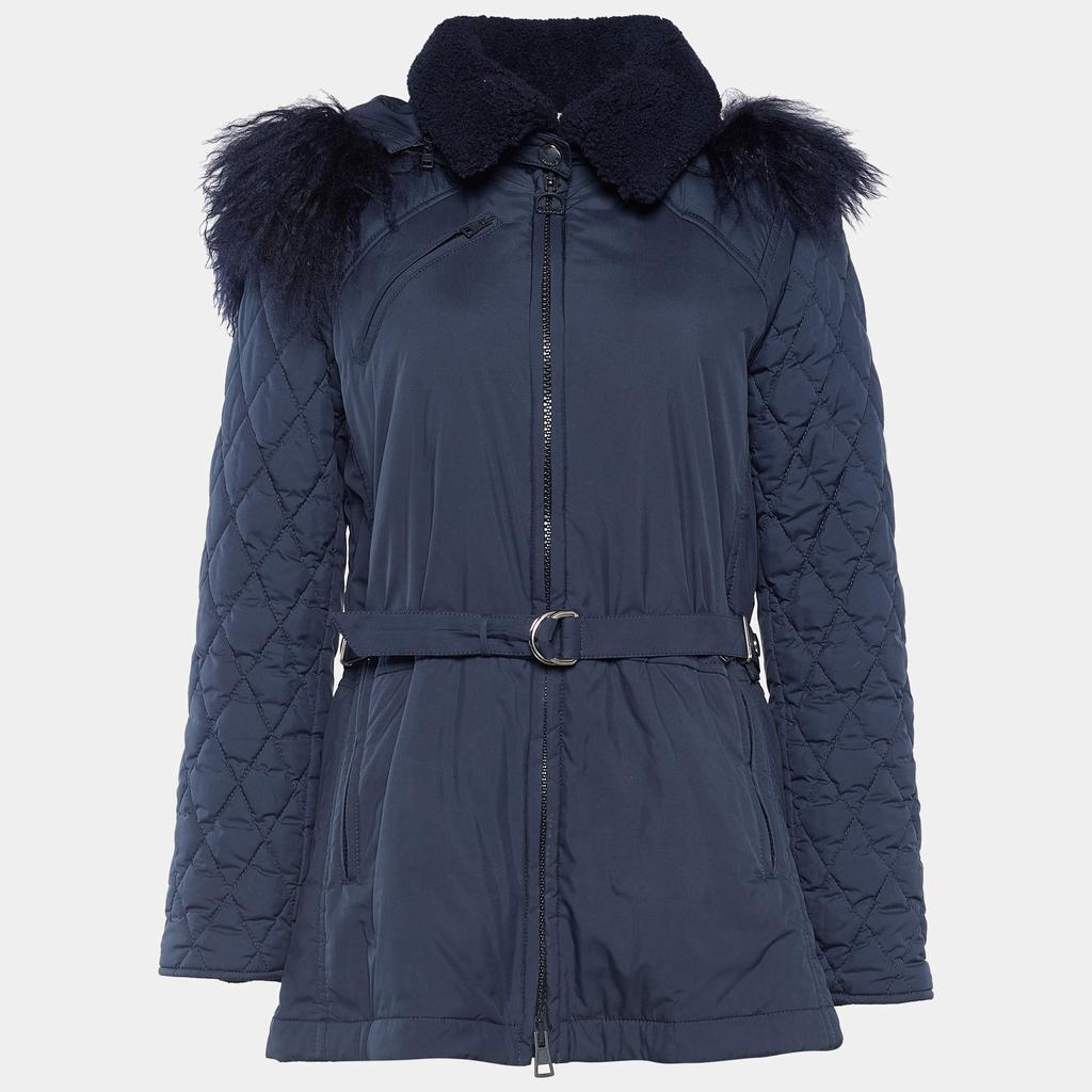 商品[二手商品] Chloé|Chloe Dark Navy Synthetic Detachable Fur Hoodie Puffer Coat M,价格¥2339,第1张图片