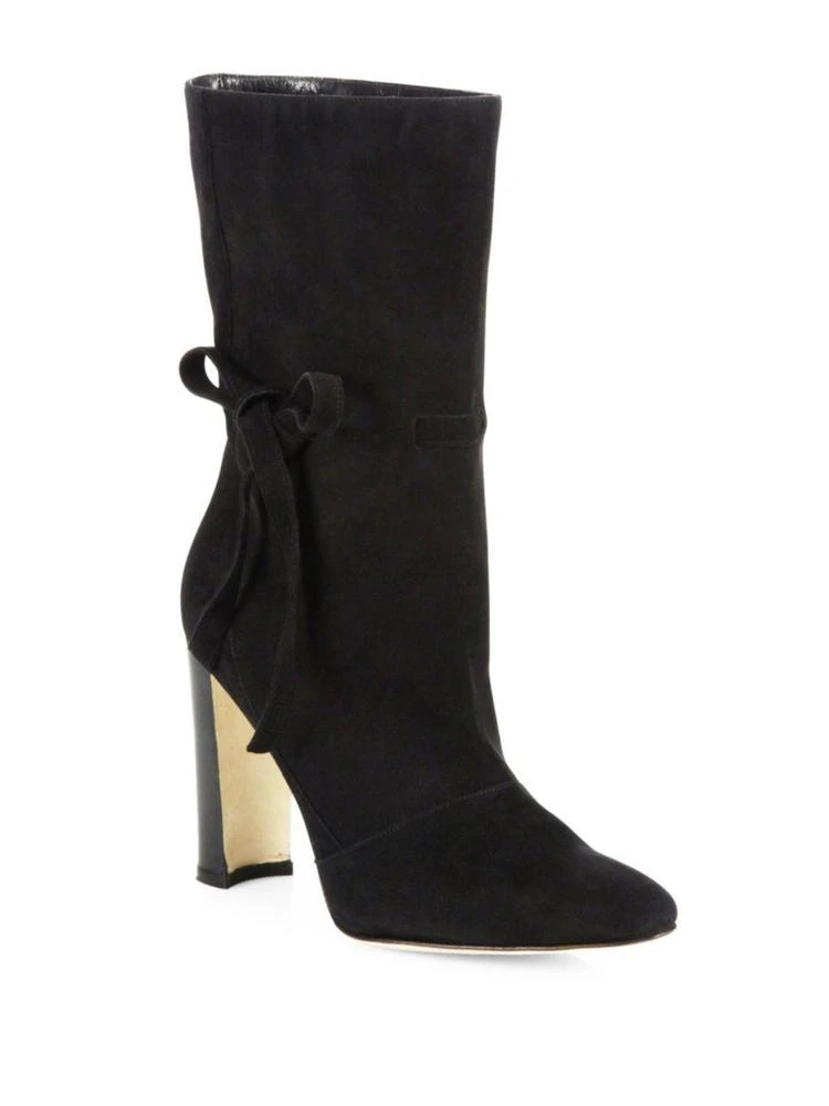 商品Manolo Blahnik|Suede Bow Block Heel Boots,价格¥3434,第1张图片