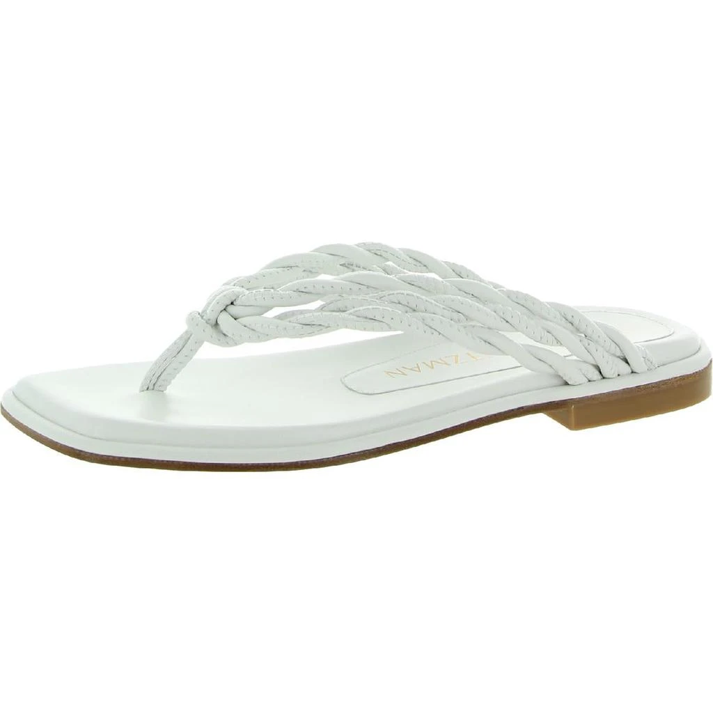 商品Stuart Weitzman|Stuart Weitzman Womens Calypso Leather Square Toe Flip-Flops,价格¥361,第4张图片详细描述