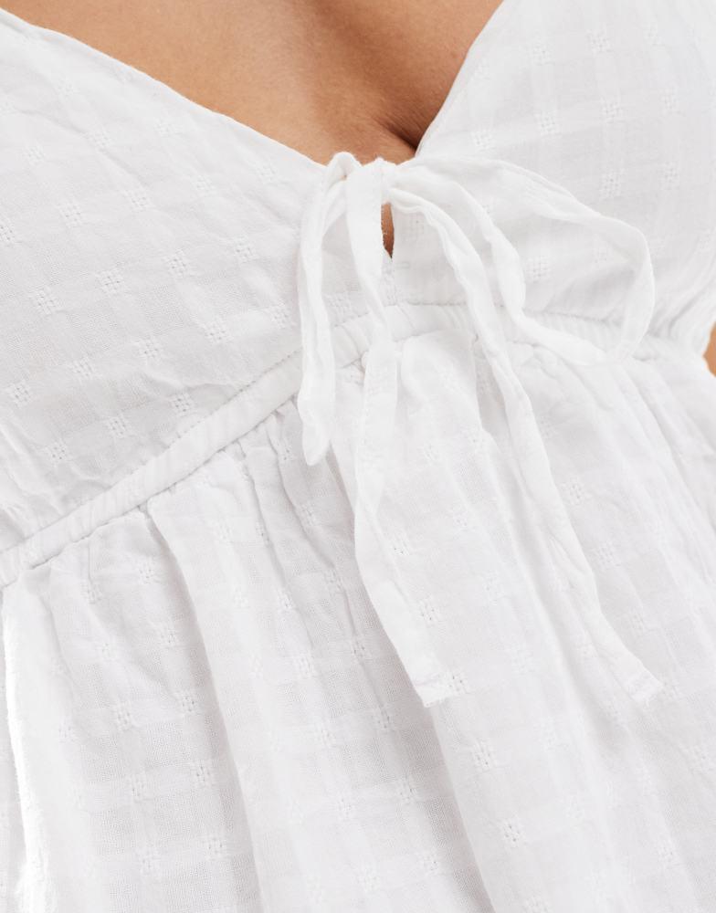 Women's Babydoll Mini Dress in White Size XL TALL from Hollister