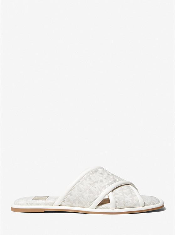 商品Michael Kors|Gideon Logo Jacquard Slide Sandal,价格¥511,第4张图片详细描述
