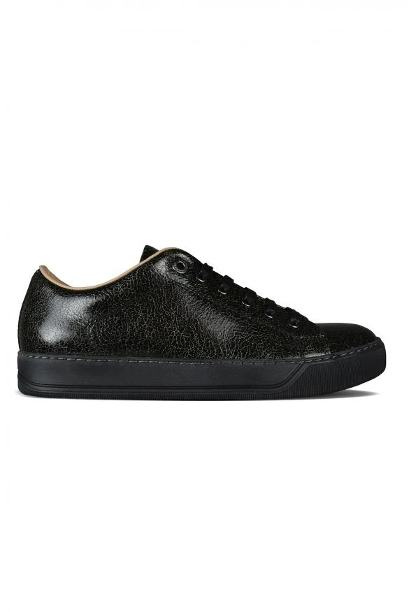 商品Lanvin|Luxury sneakers for men lanvin dbb1 sneakers in black leather with cracked effect,价格¥3587,第1张图片