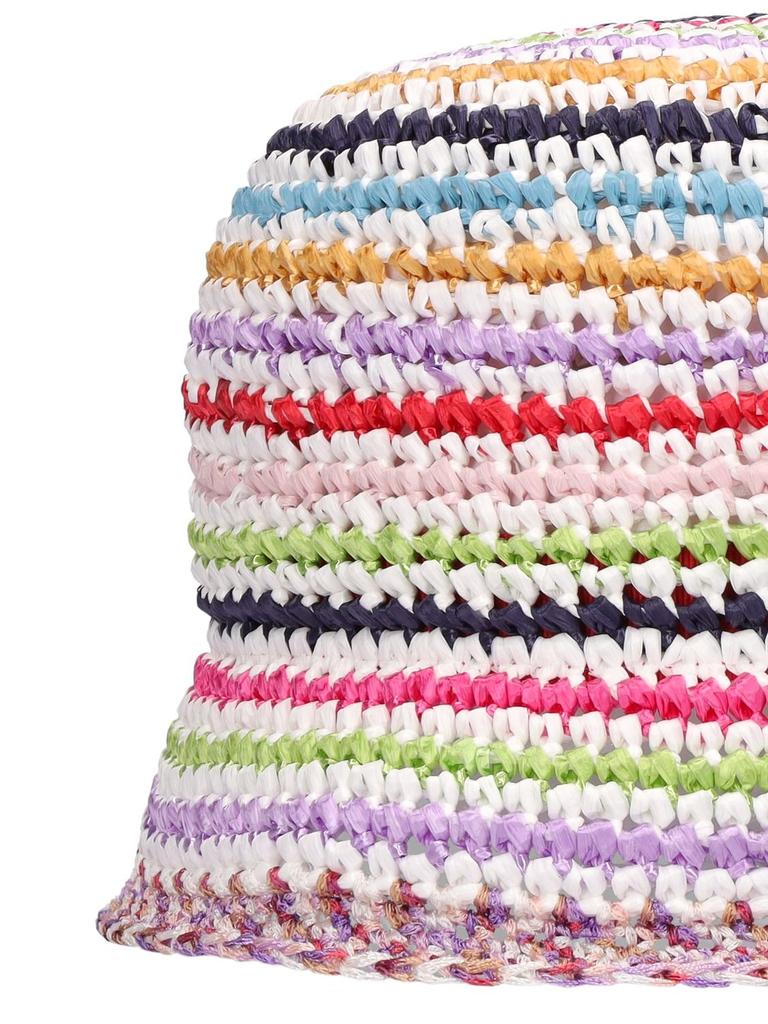 Striped Viscose Crochet Bucket Hat商品第3张图片规格展示