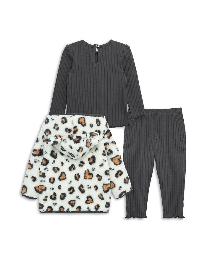 商品Little Me|Girls' Faux Sherpa Leopard Jacket, Top & Leggings Set - Baby  ,价格¥278,第2张图片详细描述