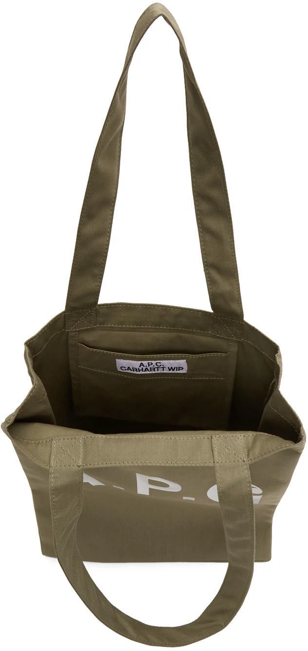 商品A.P.C.|Khaki Carhartt WIP Edition Logo Tote,价格¥503,第5张图片详细描述