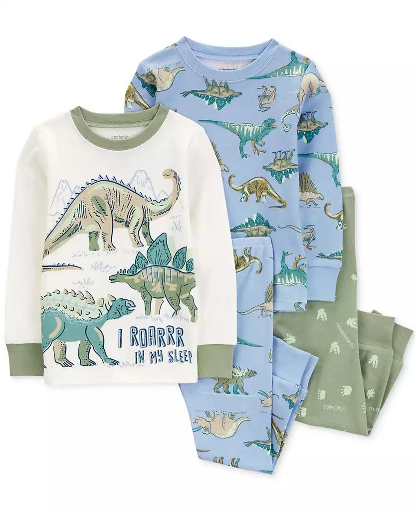 商品Carter's|Toddler Boys Dinosaur-Print 100% Snug-Fit Cotton Pajamas, 4 Piece Set,价格¥162,第1张图片