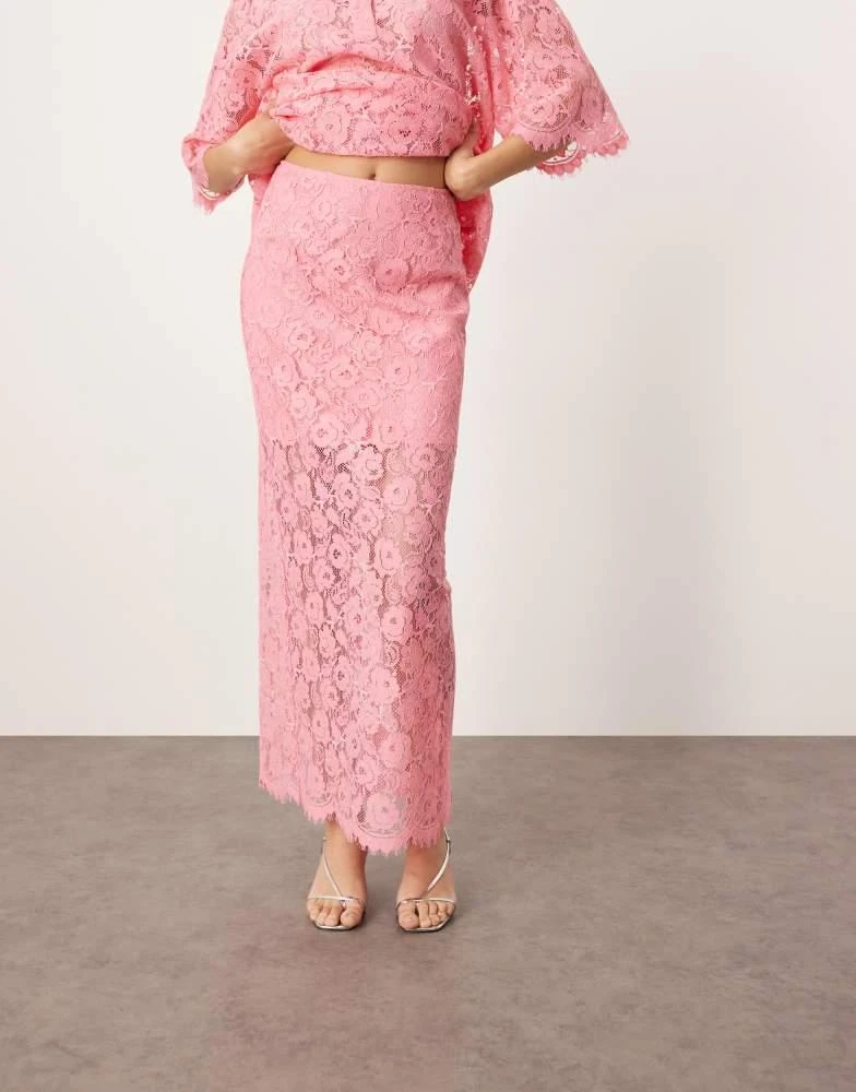 商品ARRANGE|ARRANGE lace pencil skirt co-ord in pink,价格¥982,第5张图片详细描述
