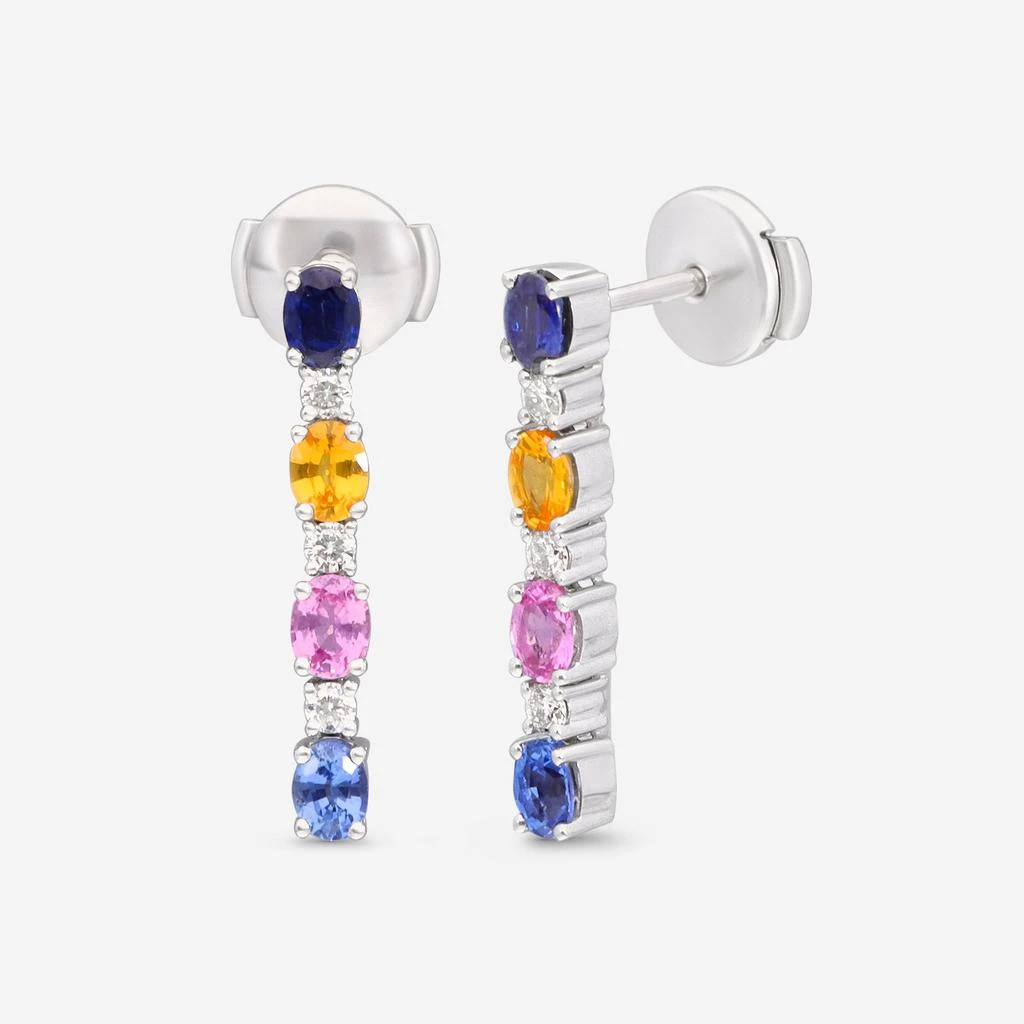 商品Ina Mar|Ina Mar 14K  White Gold Diamond and 1.6ct.tw Sapphire Drop Earrings IMKGK47,价格¥8989,第1张图片