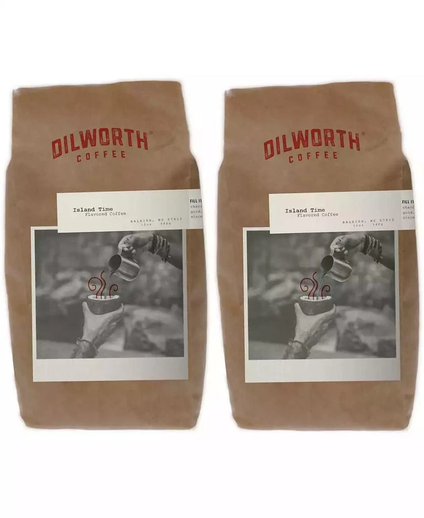 商品Dilworth Coffee|Medium Roast Flavored Ground Coffee - Island Time, Pack of 2,价格¥218,第1张图片