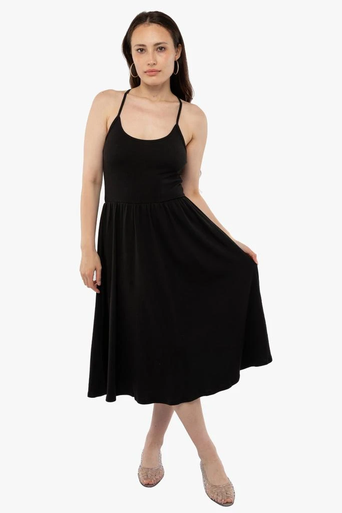商品Los Angeles Apparel|43208X - Baby Rib Cross Back Summer Midi Dress,价格¥340,第1张图片