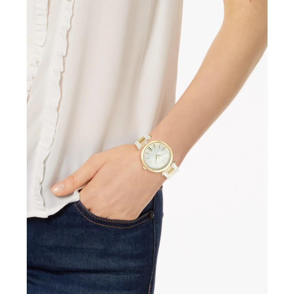 商品INC International|Women's Gold-Tone & Mother-of-Pearl Bracelet Watch 38mm & Slider Bracelet Set, Created for Macy's,价格¥178,第2张图片详细描述