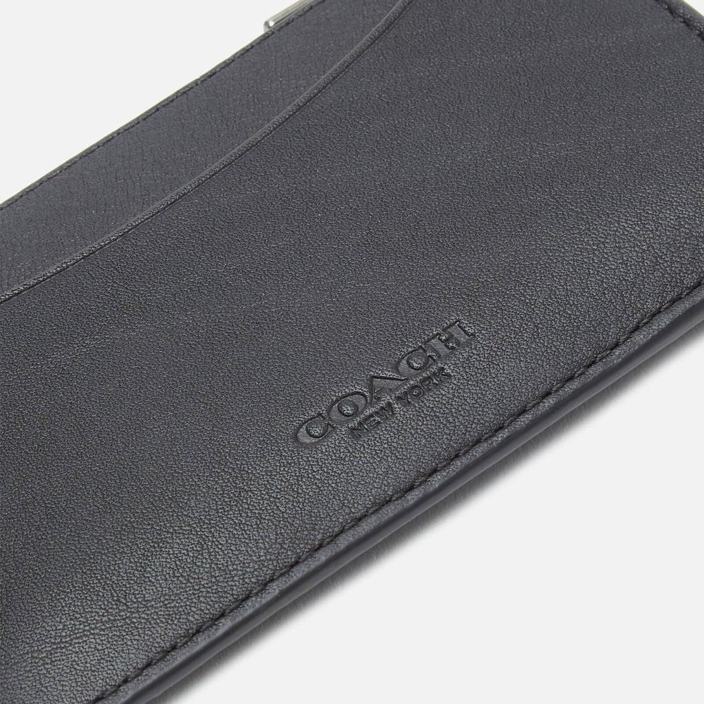 Coach Men's Leather Zip Card Case - Black商品第3张图片规格展示