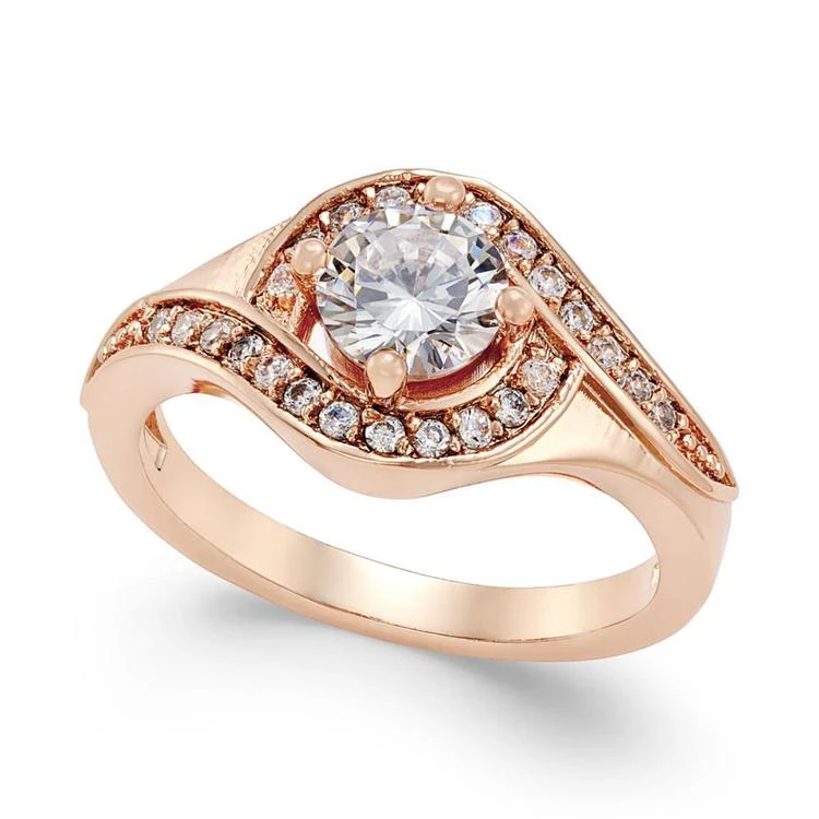 商品Charter Club|Rose Gold-Tone Crystal Solitaire Twist Ring, Created for Macy's,价格¥103,第1张图片