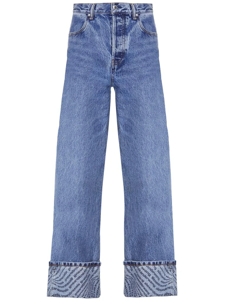 商品Alexander Wang|Wave cuff wide jeans,价格¥1912,第1张图片