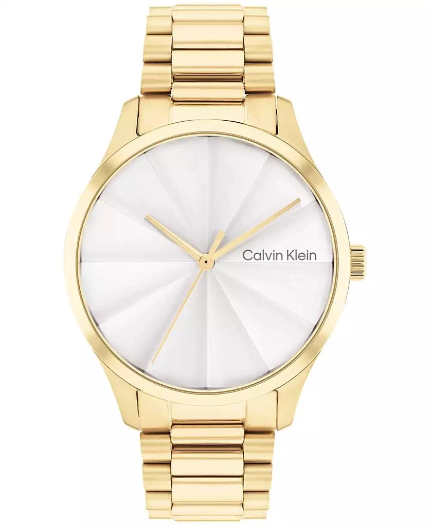 商品Calvin Klein|Unisex 3-Hand Gold-Tone Stainless Steel Bracelet Watch 35mm,价格¥1443,第1张图片