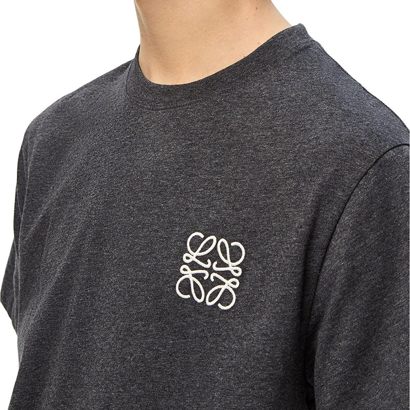 【预售3-7天】LOEWE/罗意威 22年秋冬新款 男士麻灰色纯棉Anagram Logo刺绣T恤H526Y22X31-1440 商品