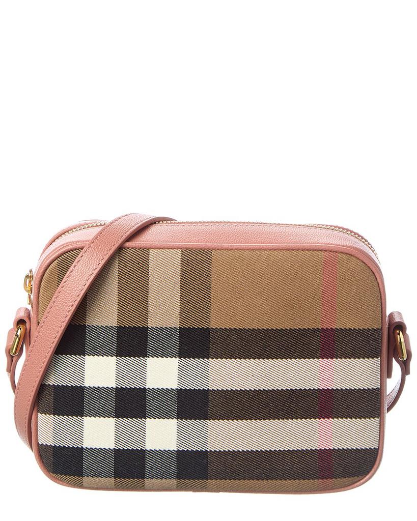 Check Small Canvas & Leather Shoulder Bag image 2