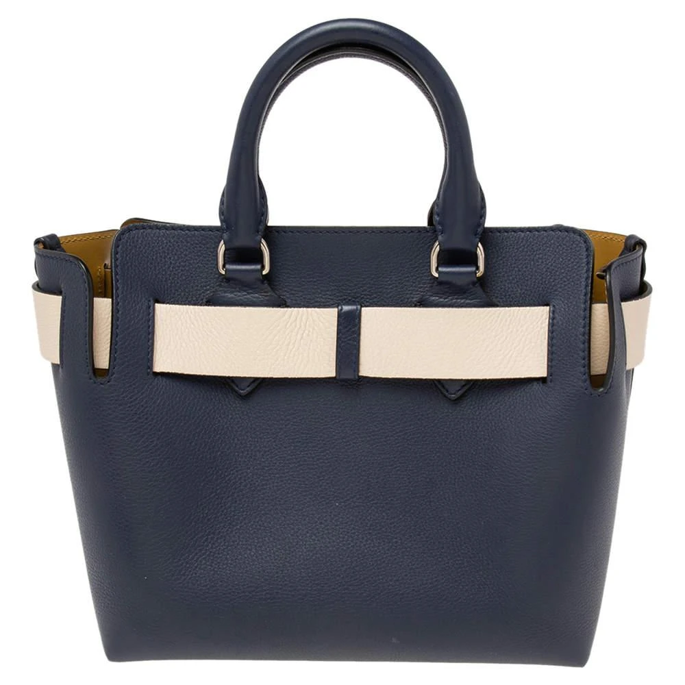 商品[二手商品] Burberry|Burberry Navy Blue Leather Small Belt Tote,价格¥5021,第4张图片详细描述